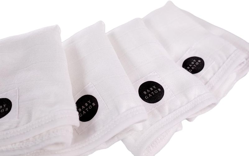 Photo 1 of Baby Gator | Organic Bamboo Cotton Muslin Burp Cloths | 5-Pack 20 x 10 Inch | Machine Washable | Absorbent and Light
