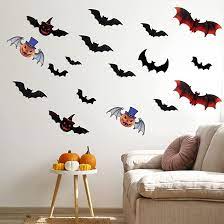 Photo 1 of 2 Halloween Bats Decoration,64 Pcs 3D Bat Halloween Decoration Stickers for Home Decor Waterproof Black Spooky Bats for Room Decor(Style 2~64pcs)