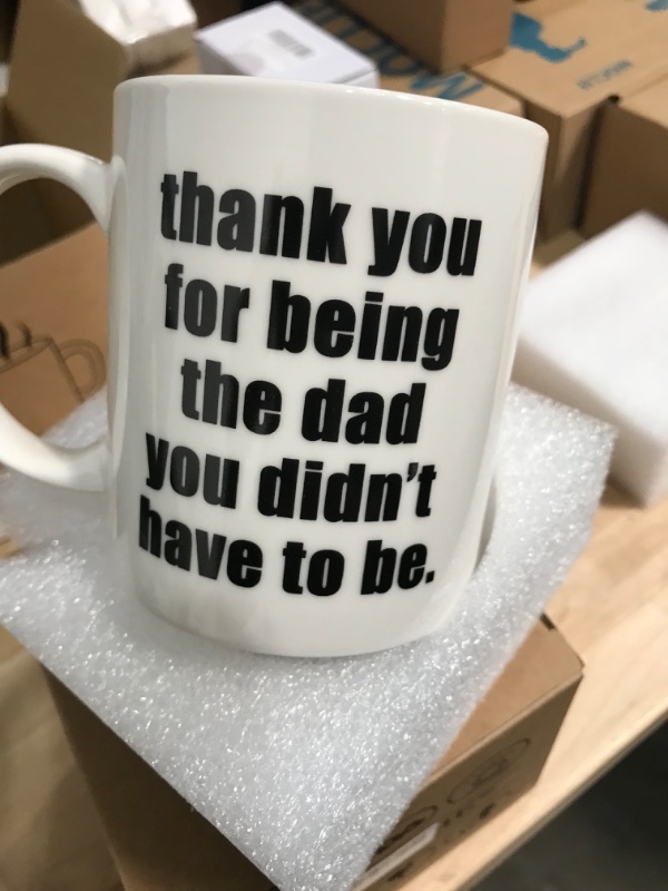 Photo 2 of 2PACK// LOZACHE Step Dad Mug, Best Dad Ever Stepfather Ceramic Coffee Mug for Stepdad Fathers Day Step Dad Father Day Gifts from Daughter Son Wife 11OZ