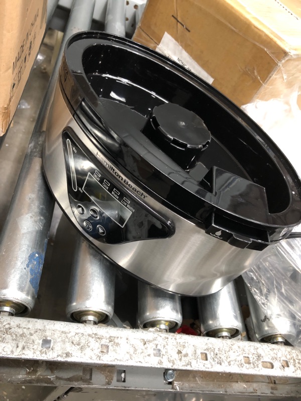 Photo 1 of Hamilton Beach Digital Electric Food Steamer & Rice Cooker for Quick, Healthy Cooking for Vegetables and Seafood, Stackable Two-Tier Bowls, 5.5 Quart, Black & Stainless Steel
