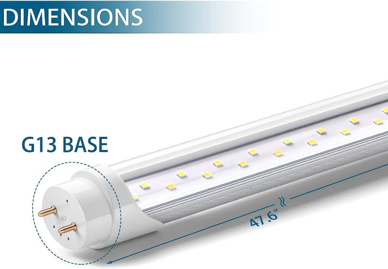 Photo 1 of Barrina T8 T10 T12 LED Tube Lights, Dual-End Powered, Remove Ballast, Type B Bulbs, 4FT, G13, 24W, 6500K Cool Daylight, 3200LM, LED Replacement for Fluorescent Tubes, Clear Cover, ETL Listed, 2-Pack