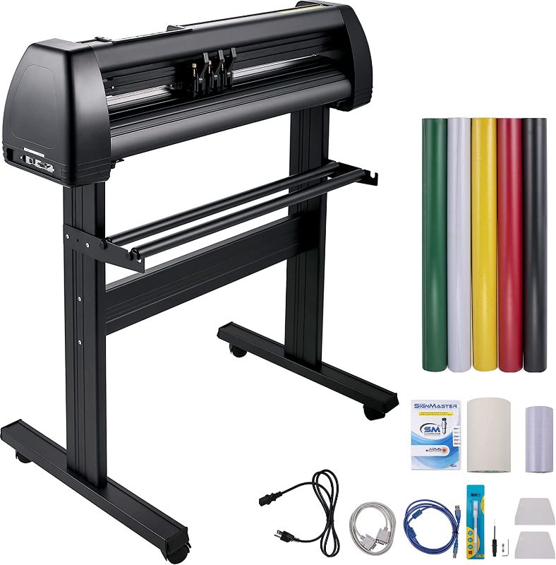 Photo 1 of 
VEVOR Vinyl Cutter Machine, 28inch Vinyl Plotter, LCD Display Plotter Cutter, Adjustable Double-Spring Pinch Rollers Sign Cutting Plotter, Plotter with...
Color:Black with Tool Kits