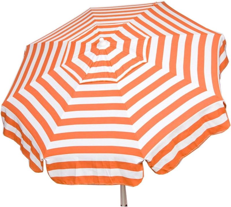 Photo 1 of 
Heininger 1335 DestinationGear Italian Orange and White 6' Acrylic Striped Patio Pole Umbrella
Color:Orange and White