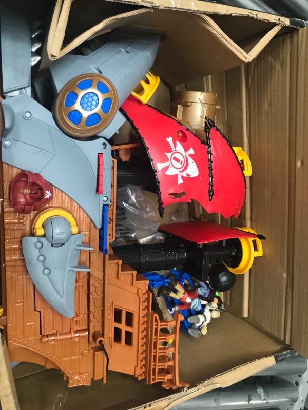 Photo 3 of ***MISSING PARTS***Fisher-Price Imaginext Shark Bite Pirate Ship, Playset with Pirate Figures and Accessories for Preschool Kids Ages 3 to 8 Years