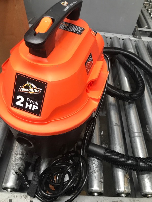 Photo 2 of ***MISSING ATTACHMENTS***Armor All, AA255 , 2.5 Gallon 2 Peak HP Wet/Dry Utility Shop Vacuum , Orange