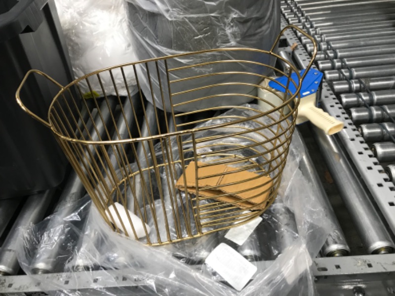 Photo 1 of Metal Storage Basket, Gold