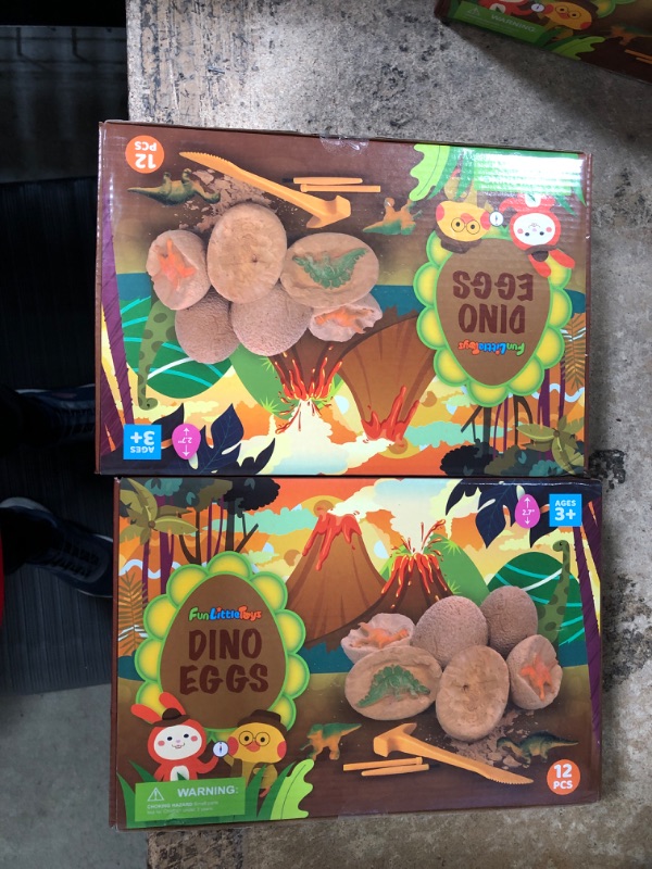 Photo 2 of Bundle of 2 FUN LITTLE TOYS 12PCS Easter Egg Set Dig Dino Egg Kit for Kids Discover Surprise Dinosaurs Figures Toys Easter Basket Stuffers Hunt Game Science STEM Activities Educational Gifts for Boys Girls