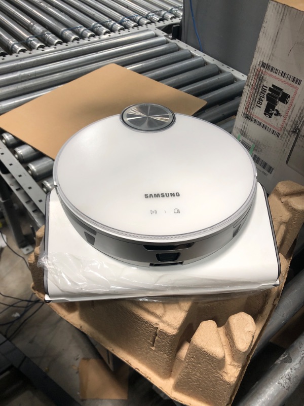 Photo 2 of SAMSUNG Jet Bot AI+ Robot Vacuum Cleaner w/ Object Recognition, Intelligent Cleaning, Clean Station, 5-Layer Filter, Touchless Dust Removal for Hardwood Floors, Carpets, VR50T95735W, White