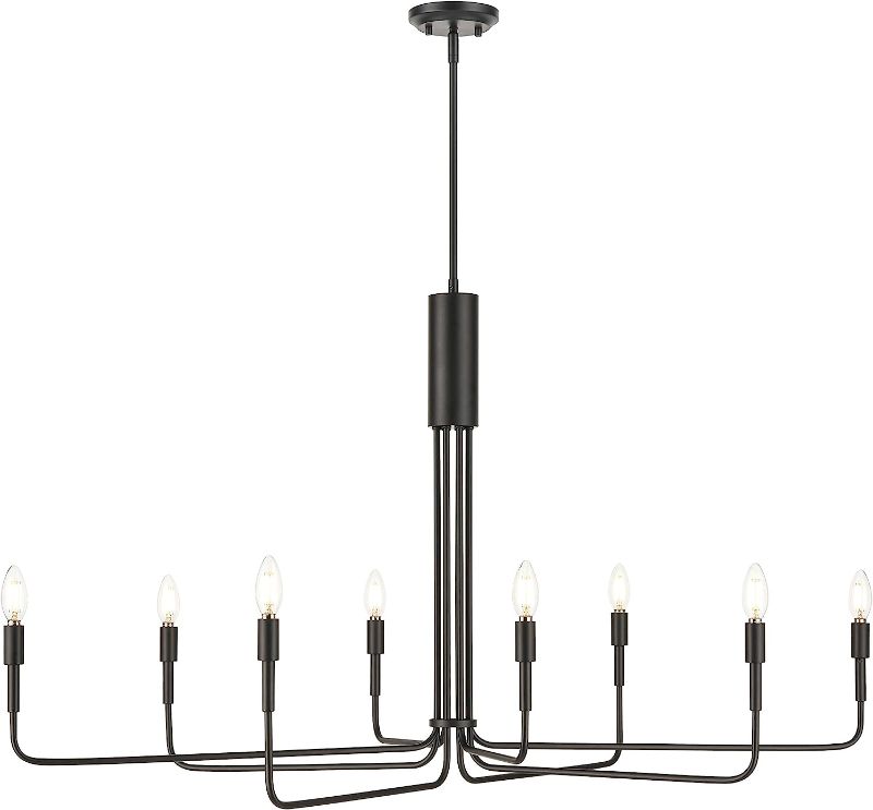 Photo 1 of 
Light Society Bella 8-Light Candelabra Chandelier, Black Finish, Contemporary Mid Century Modern Style Lighting Fixture