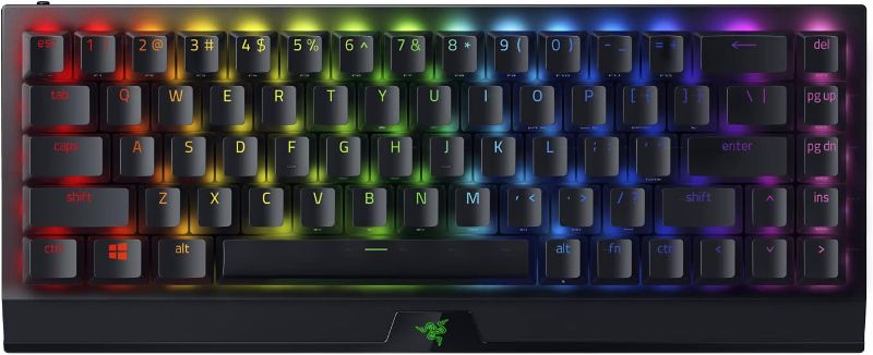 Photo 1 of Razer BlackWidow V3 Mini HyperSpeed 65% Wireless Mechanical Gaming Keyboard: HyperSpeed Wireless Technology - Yellow Mechanical Switches- Linear & Silent - Doubleshot ABS keycaps - 200Hrs Battery Life