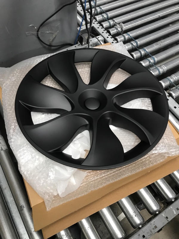 Photo 1 of Terfulnel 19 Inch Hubcap Fit 2017-2023 Tesla Model Y Wheel Covers 4PCS Replacement Hub Caps Protection for Stylish Car Decor 19 Inch 19 Inches - Swirl Model - Matte Black