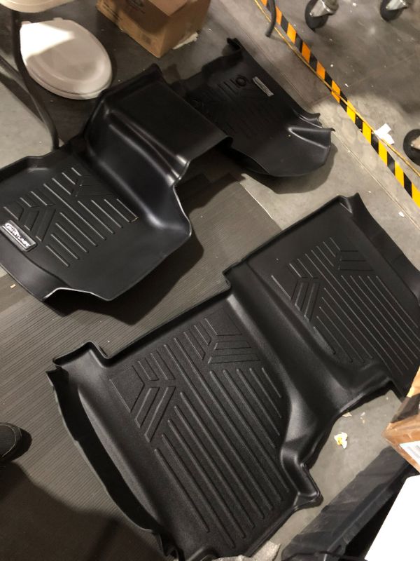 Photo 2 of (PREVIOUSLY ALTERED) MAXLINER Floor Mats 2 Row Liner Set Black Compatible with 19-22 Silverado/Sierra 1500 20-21 2500/3500 Crew Cab with 1st Row Bench Seat