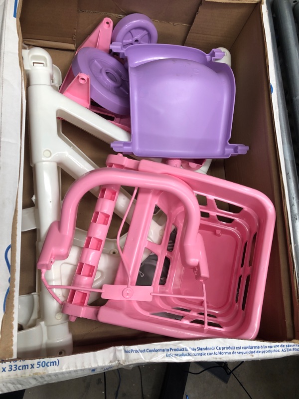 Photo 2 of American Plastic Toys Shop with Me Stroller for Baby Doll, 2-in-1 Stroller and Shopping Cart, Encourages Role Play, Builds Motor Skills for Toddlers Learning to Walk, Pink and Purple, for Ages 2+