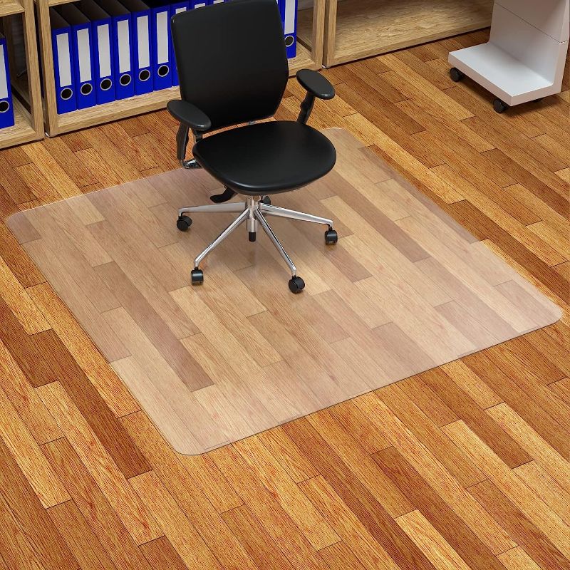 Photo 1 of FuturHydro Chair Mat for Hardwood Floor, 48" x 48" Clear Office Home Floor Protector Mat, Plastic Rolling Chair Mat for Tile Floor ChairMats Home and Gaming Floors (Square)
