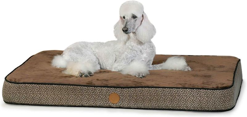 Photo 1 of  K&H PET PRODUCTS Superior Orthopedic Pet Bed Paw/Bone Print Mocha Paw Bone Print Medium 30 X 40 Inches