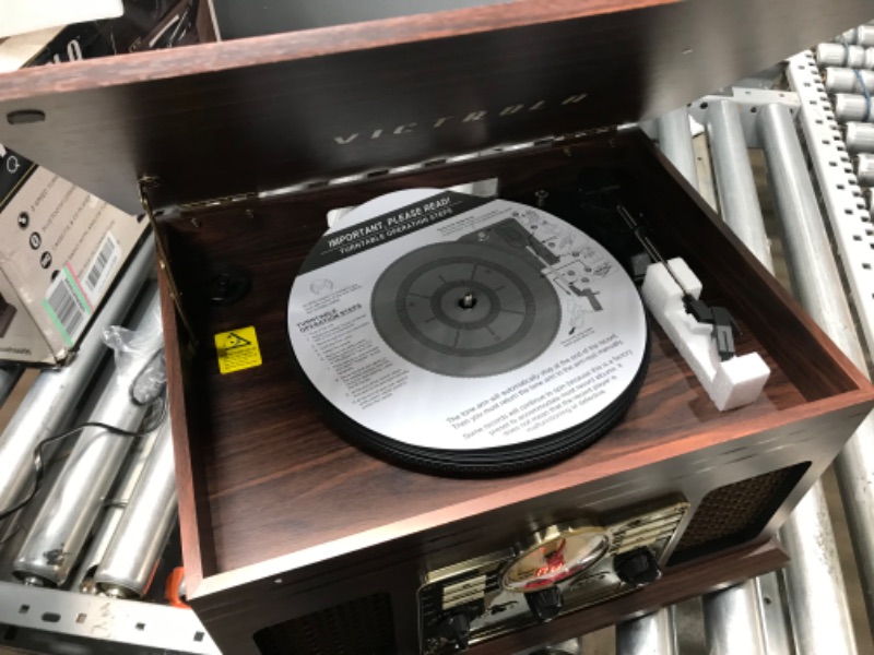 Photo 1 of Victrola Nostalgic 6-in-1 Bluetooth Record Player & Multimedia Center with Built-in Speakers - 3-Speed Turntable, CD & Cassette Player, AM/FM Radio | Wireless Music Streaming | Espresso Espresso Entertainment Center