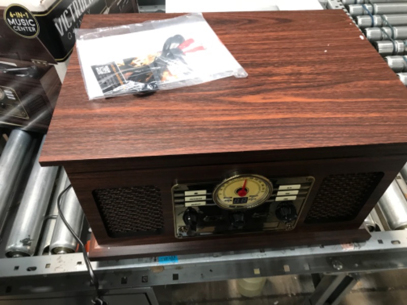 Photo 1 of Victrola Nostalgic 6-in-1 Bluetooth Record Player & Multimedia Center with Built-in Speakers - 3-Speed Turntable, CD & Cassette Player, AM/FM Radio | Wireless Music Streaming | Espresso Espresso Entertainment Center