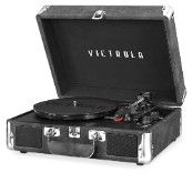 Photo 1 of Victrola Vintage 3-Speed Bluetooth Portable Suitcase Record Player with Built-in Speakers | Gray