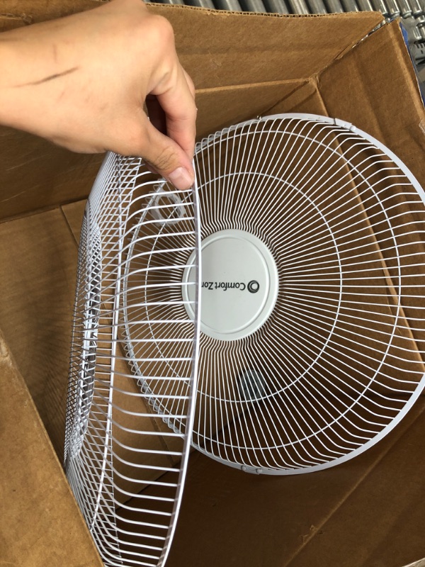 Photo 4 of **MISSING PARTS**
comfortzone fan Speed Oscillating Wall-Mount Fan with Adjustable Tilt, Metal Grille, 90-Degree Oscillation, White