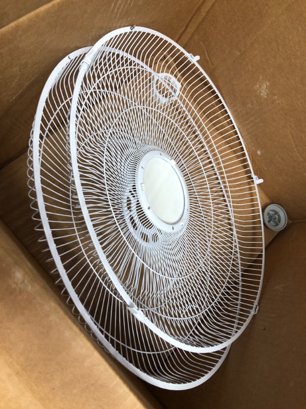 Photo 2 of **MISSING PARTS**
comfortzone fan Speed Oscillating Wall-Mount Fan with Adjustable Tilt, Metal Grille, 90-Degree Oscillation, White