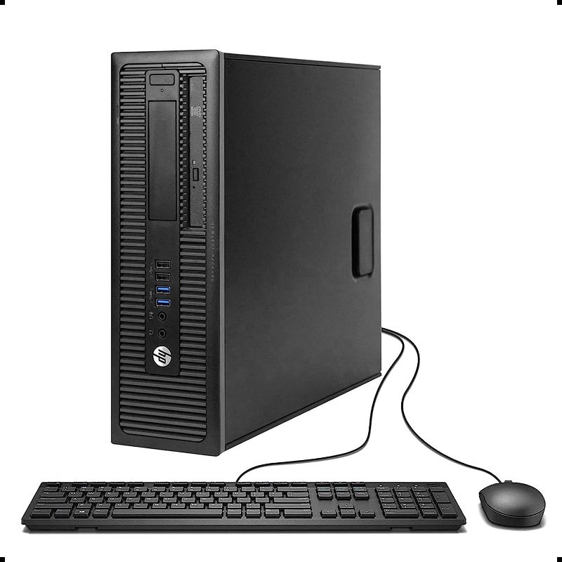 Photo 1 of HP EliteDesk 800 G1 SFF High Performance Business Desktop Computer, Intel Quad Core i5-4590 upto 3.7GHz, 16GB RAM, 1TB HDD, 256GB SSD (boot), DVD, WiFi, Windows 10 Professional (Renewed)
