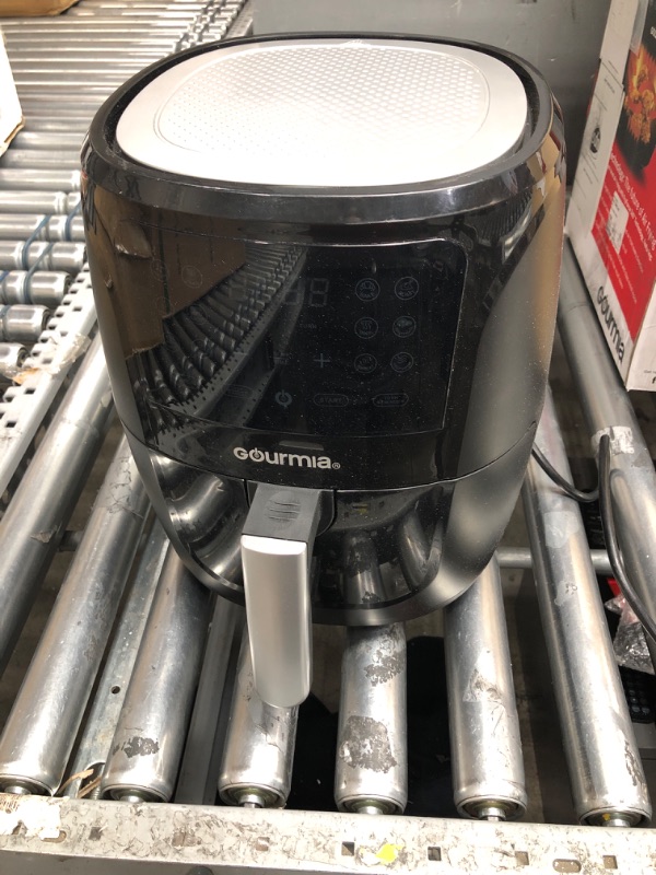 Photo 4 of **PARTS ONLY**
**DONT TURN ON**
Gourmia Air Fryer Oven Digital Display 6 Quart Large AirFryer Cooker 12 1-Touch Cooking Presets, XL Air Fryer Basket 1500w Power Multifunction Black and Stainless Steel Accents FRY FORCE GAF686 6 Qt.