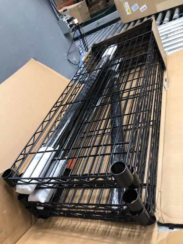 Photo 4 of Amazon Basics 5-Shelf Adjustable, Heavy Duty Storage Shelving Unit (350 lbs loading capacity per shelf), Steel Organizer Wire Rack, Black (36L x 14W x 72H)