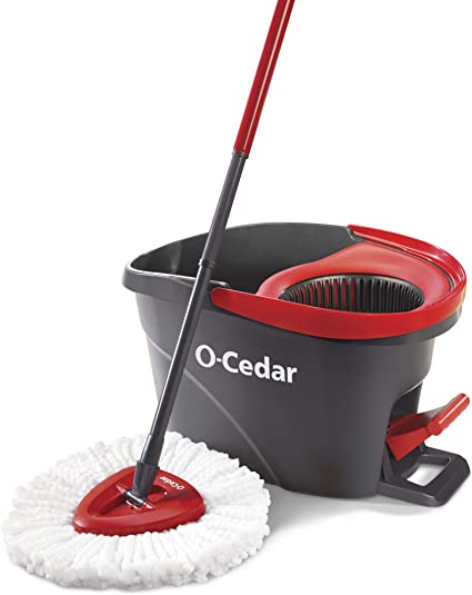 Photo 1 of **USED**
O-Cedar EasyWring Microfiber Spin Mop, Bucket Floor Cleaning System, Red, Gray