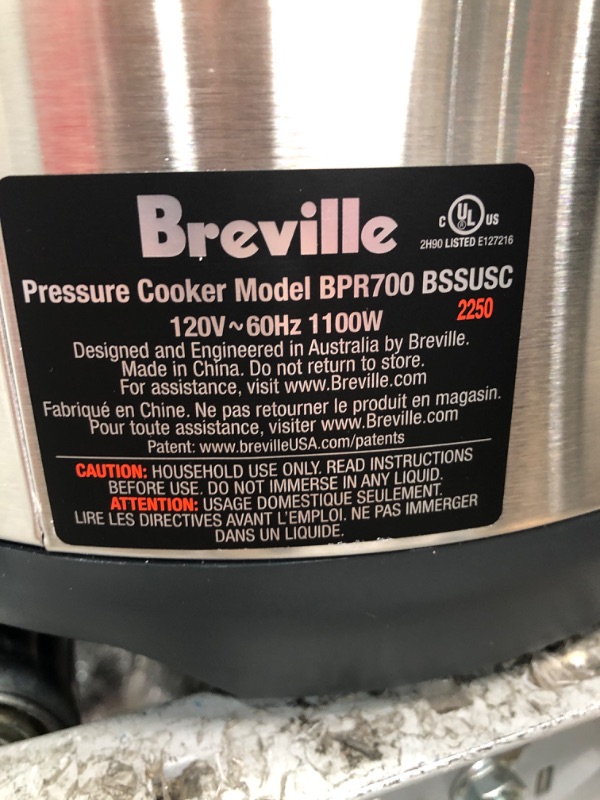 Photo 5 of **MISSING PARTS**
Breville Fast Slow Pro Multicooker BPR700BSSUSC, 6 qt.