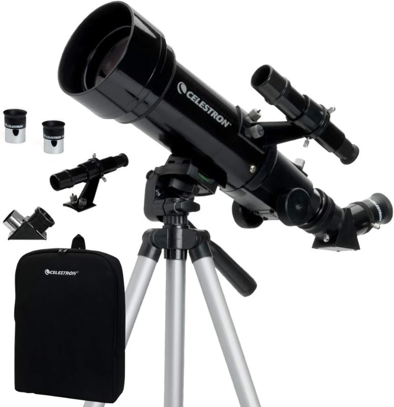 Photo 1 of Celestron - 70mm Travel Scope - Portable Refractor Telescope - Fully-Coated Glass Optics - Ideal Telescope for Beginners - BONUS Astronomy Software Package
