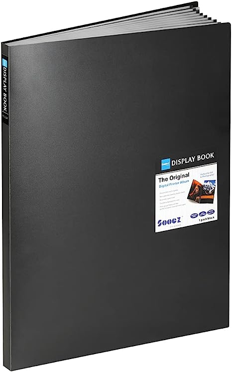 Photo 1 of Sooez Heavy Duty Binder with Plastic Sleeves 18x24, Portfolio Folder with 30 Clear Sheet Protectors, Display 60 Pages, Presentation Book for Artwork, Sheet Music, Document
