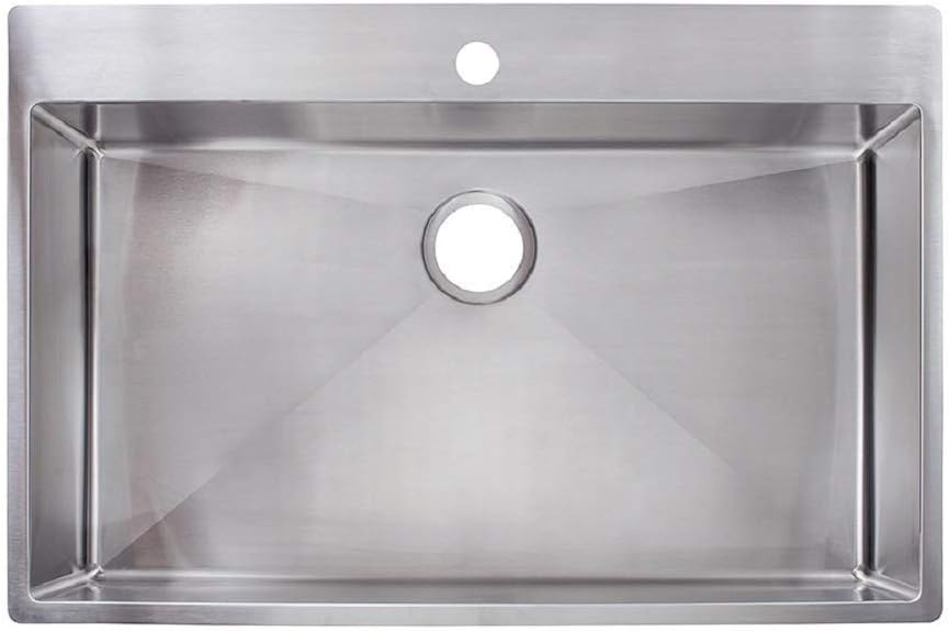 Photo 1 of *MINOR DAMAGE* Franke HFS3322-1 Vector 33.5" (33" Compatible) Dual Mount 1-Hole Single Bowl Kitchen Sink with Fast-in Installation System, Stainless Steel
