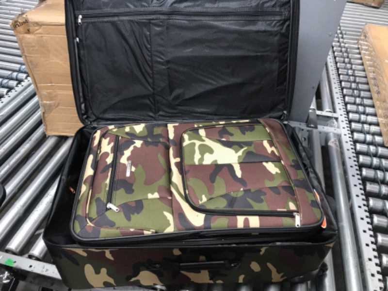 Photo 3 of **MISSING SMALLEST BAG** Rockland Journey Softside Upright Luggage Set, Camouflage, 4-Piece (14/19/24/28) 4-Piece Set (14/19/24/28) Camouflage