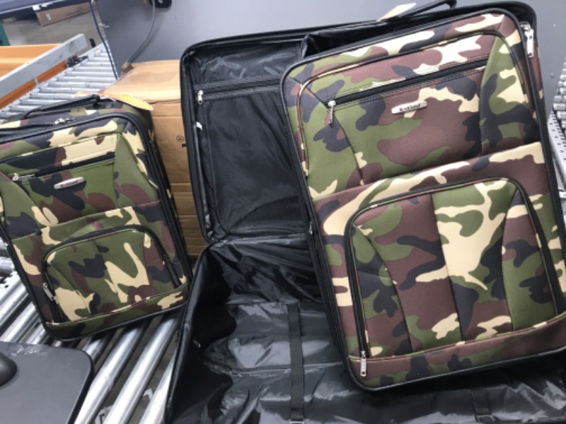 Photo 2 of **MISSING SMALLEST BAG** Rockland Journey Softside Upright Luggage Set, Camouflage, 4-Piece (14/19/24/28) 4-Piece Set (14/19/24/28) Camouflage