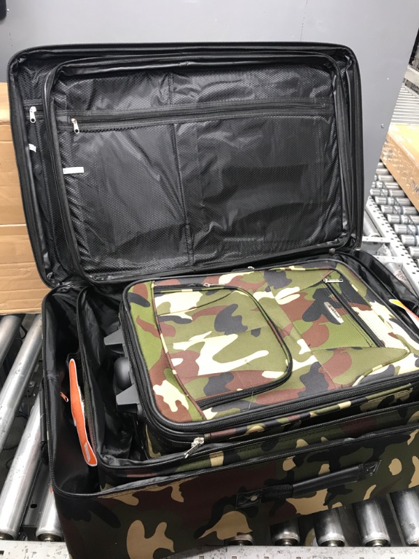 Photo 4 of **MISSING SMALLEST BAG** Rockland Journey Softside Upright Luggage Set, Camouflage, 4-Piece (14/19/24/28) 4-Piece Set (14/19/24/28) Camouflage