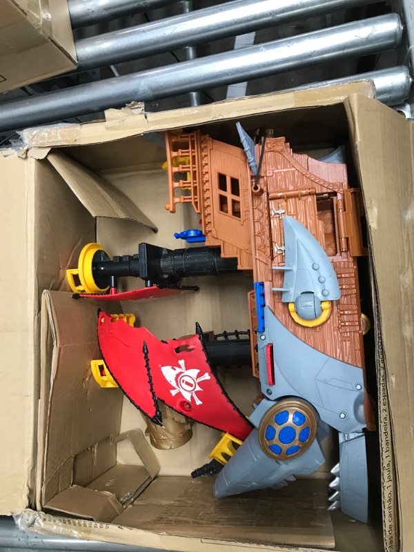 Photo 2 of **SEE NOTES**
Imaginext Pirate Ship Playset with Shark Bite Action, Launcher and Jail Cell, Pirate Toys in Frustration-Free Package?