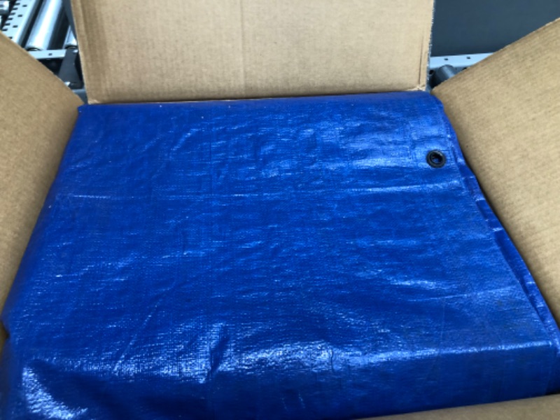 Photo 2 of 20x30 Multi-Purpose Blue Economy Poly Tarp (20'x30')