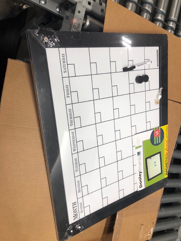 Photo 2 of Dooley Boards Black Framed Magnetic Calendar Dry Erase Board, 18 x 22 Inch, Black (1824CALMG)