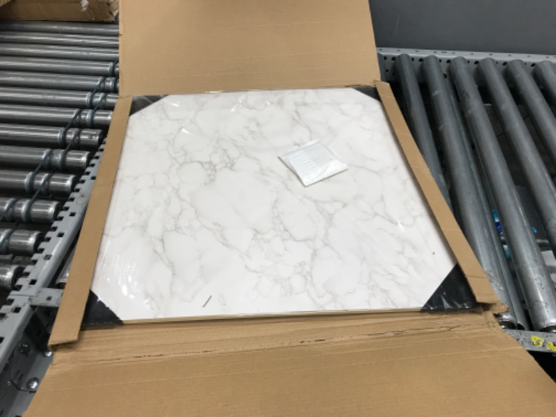 Photo 1 of BEIYANG 2 PCS Photo Backdrop Boards with 2 PCS Brackets for Flat Lay or Food Photography Background, Durable Waterproof Realistic Photo Backgrounds for Product Photography 24x24in Marble Texture