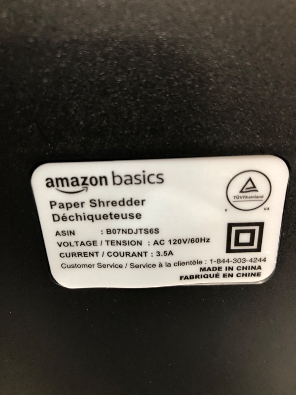 Photo 4 of Amazon Basics 8-Sheet High-Security Micro-Cut Shredder with Pullout Basket 8 Sheet Shredder