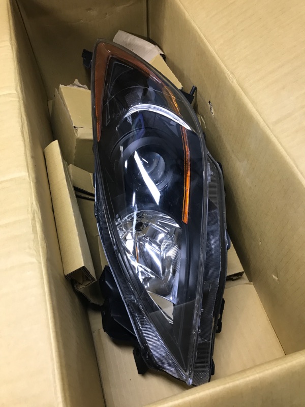 Photo 1 of MOSTPLUS Headlight Assembly Compatible with Mazda 3 2010-2013 Front Lamp with Black Housing/Clear Lens/Amber Reflector-NOT fit Stock HID Headlights OE Style Black/Clear/Amber **ONLY DRIVER SIDE**