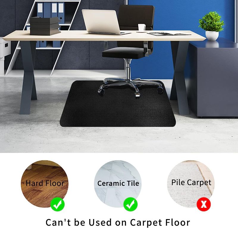 Photo 1 of Office Chair Mat for Hard Wood Floors-36x48", Computer Gaming Rolling Chair Mat Heavy Duty Tile Floor Protector Black PVC Floor Mats for Home and Office, Anti-Slip, Non-Toxic, Easy to Clean