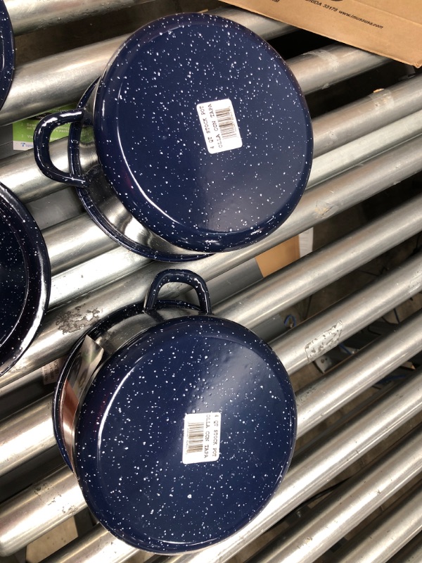 Photo 1 of *** 2 PACK  *** IMUSA USA 4-Quart Blue Speckled Enamel Stock Pot with Lid
