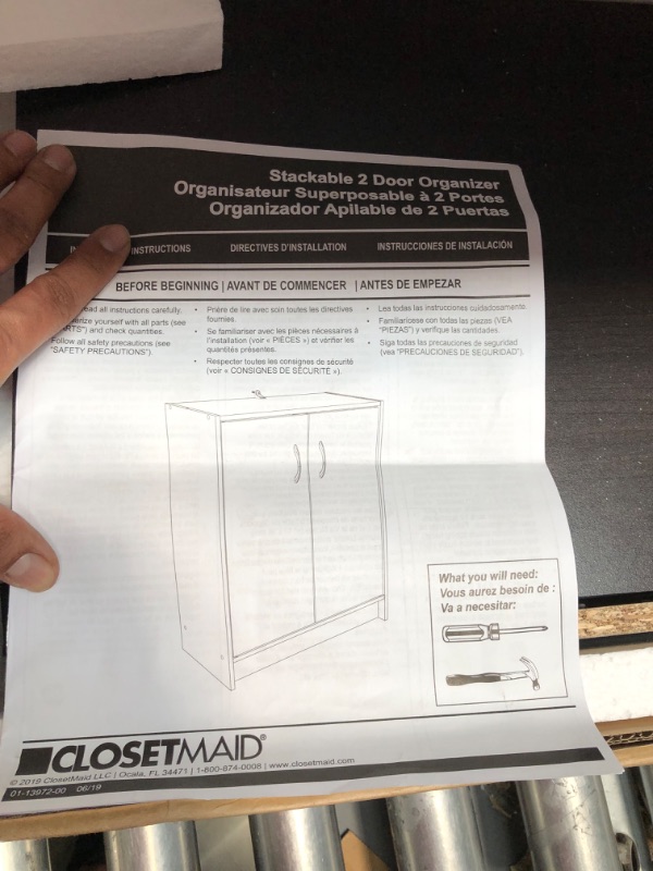 Photo 5 of *** LOOSE OR MISSING HARDWARE *** ClosetMaid 8925 2-Door Stackable Laminate Organizer, Espresso Espresso 2-Door Organizer