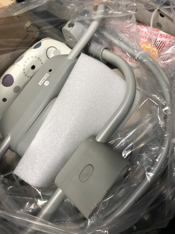 Photo 4 of kmaier Electric Baby Swing for Infants, Baby Rocker for Infants with 3 Speeds, 8 Lullabies, AC Adapter & Battery Operated, Indoor & Outdoor Use, Remote Control