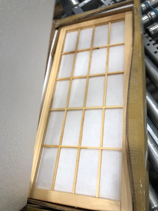 Photo 3 of 2 ft. Short Desktop Window Pane Shoji Screen - Natural - 4 Panels 4 Panel Natural