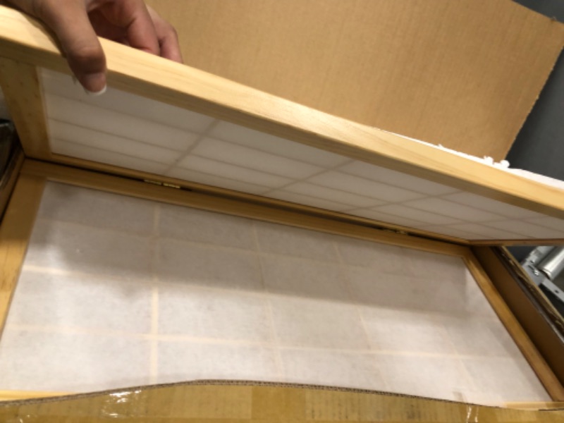 Photo 4 of 2 ft. Short Desktop Window Pane Shoji Screen - Natural - 4 Panels 4 Panel Natural