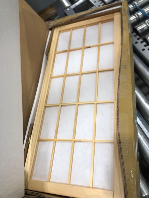 Photo 6 of 2 ft. Short Desktop Window Pane Shoji Screen - Natural - 4 Panels 4 Panel Natural