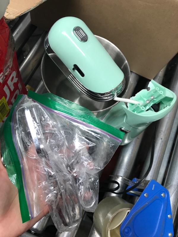 Photo 7 of **PARTS ONLY**
Dash Stand Mixer (Electric Mixer for Everyday Use): 6 Speed Stand Mixer with 3 Quart Stainless Steel Mixing Bowl, Dough Hooks & Mixer Beaters for Frosting, Meringues & More - Aqua Aqua Mixer