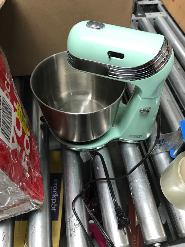 Photo 2 of **PARTS ONLY**
Dash Stand Mixer (Electric Mixer for Everyday Use): 6 Speed Stand Mixer with 3 Quart Stainless Steel Mixing Bowl, Dough Hooks & Mixer Beaters for Frosting, Meringues & More - Aqua Aqua Mixer